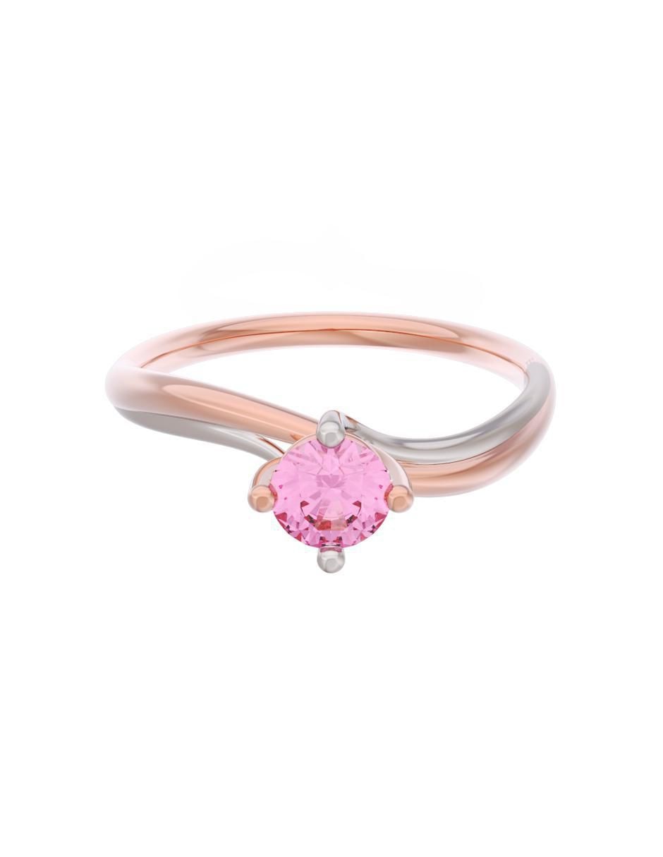 Anillo de compromiso de oro 14 k Eternidad