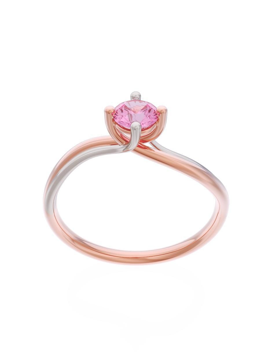 Anillo de compromiso de oro 14 k Eternidad 2