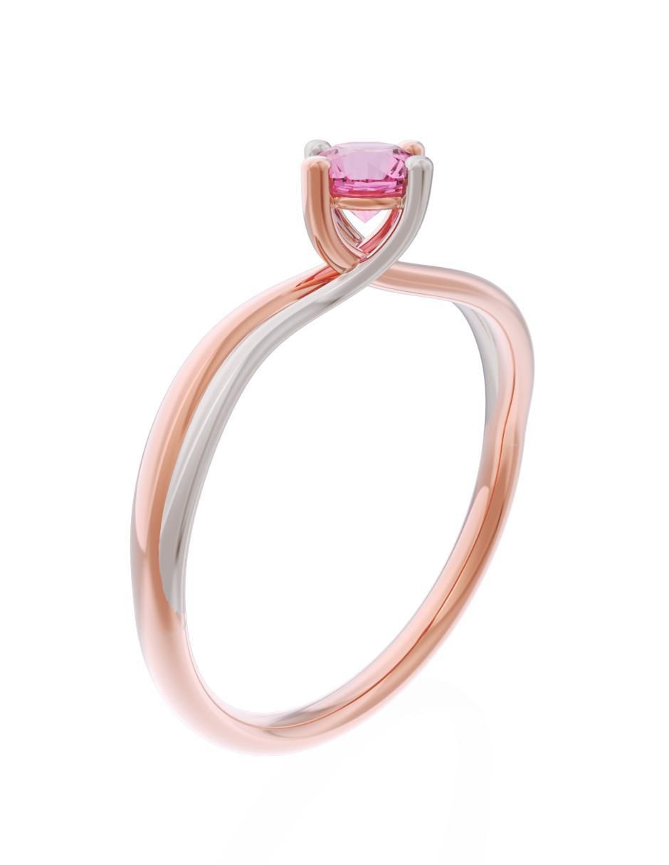 Anillo de compromiso de oro 14 k Eternidad 3