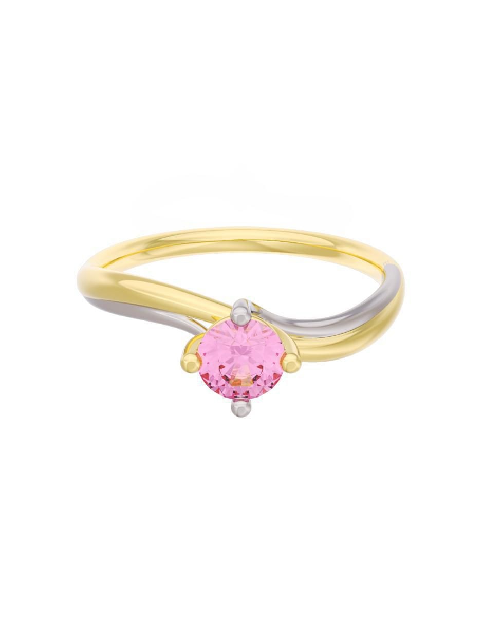 Anillo de compromiso de oro 14 k Eternidad