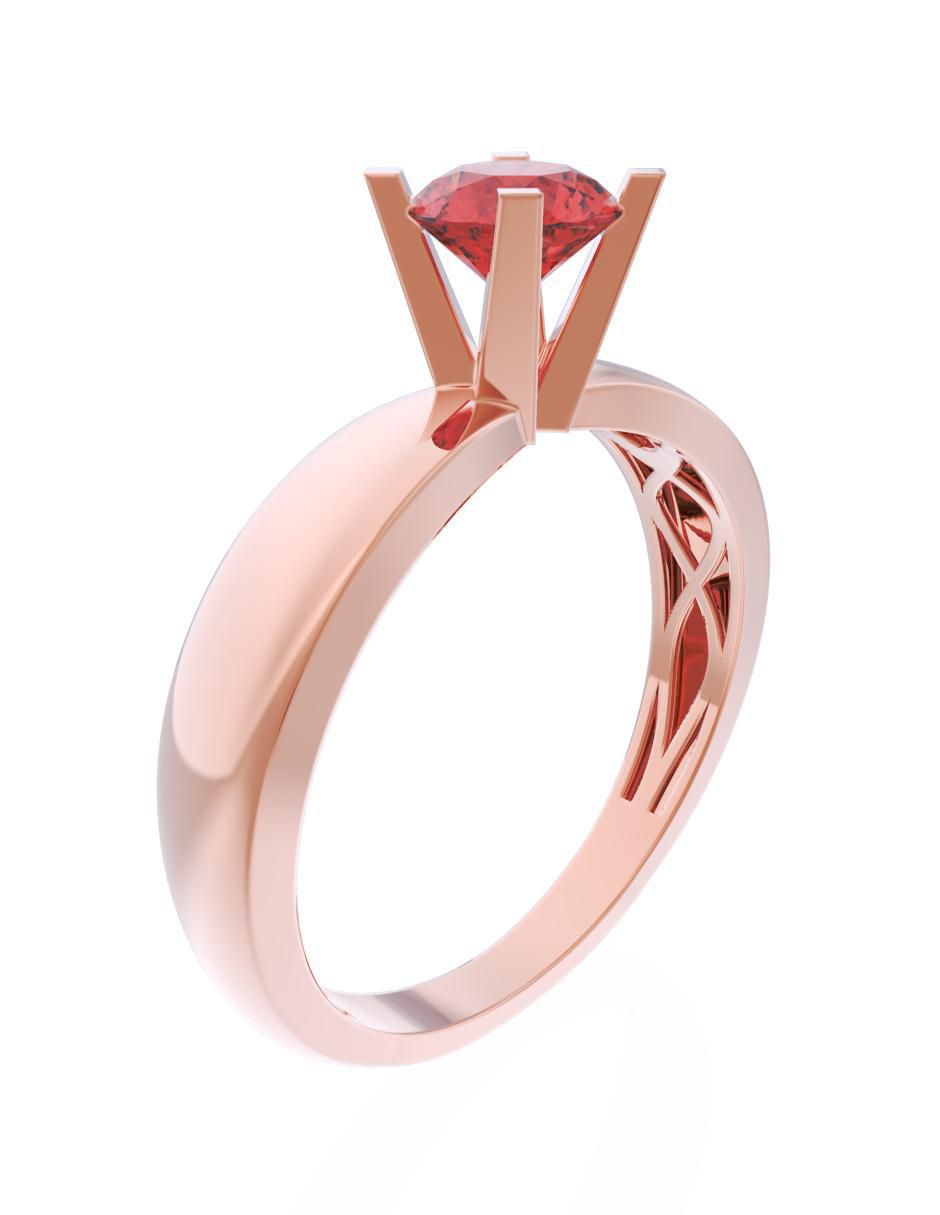 Anillo de compromiso de oro 14 k Eternidad 3