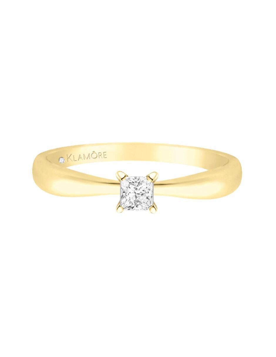 Anillo de compromiso de oro 14 k Miloro diamante