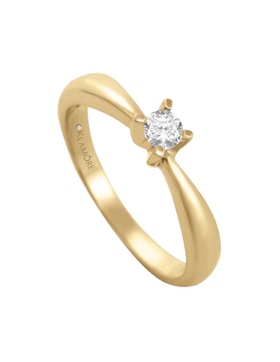 Anillo de compromiso de oro 14 k Miloro diamante 2