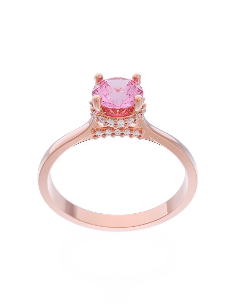 Anillo de compromiso de oro 10 k Eternidad 2