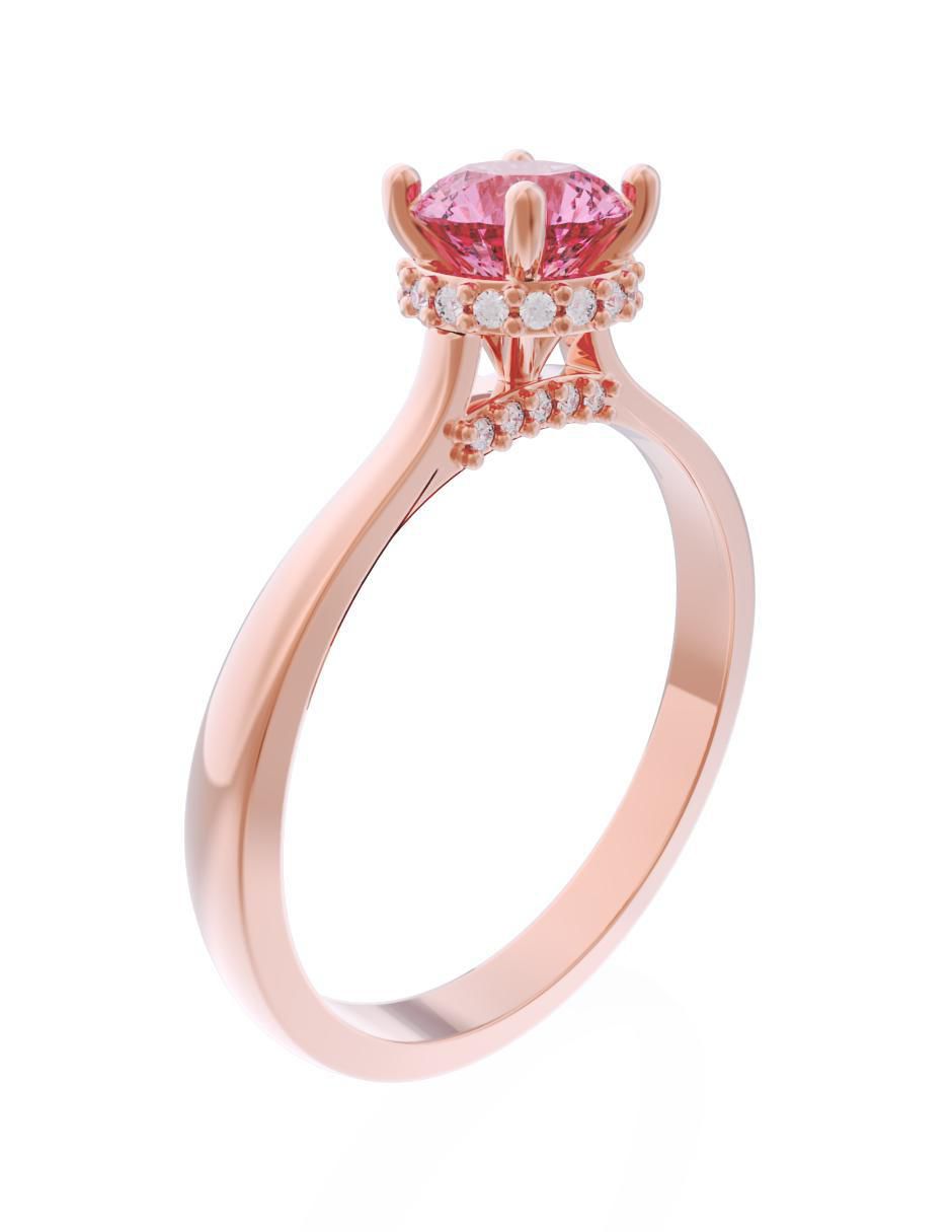 Anillo de compromiso de oro 10 k Eternidad 3