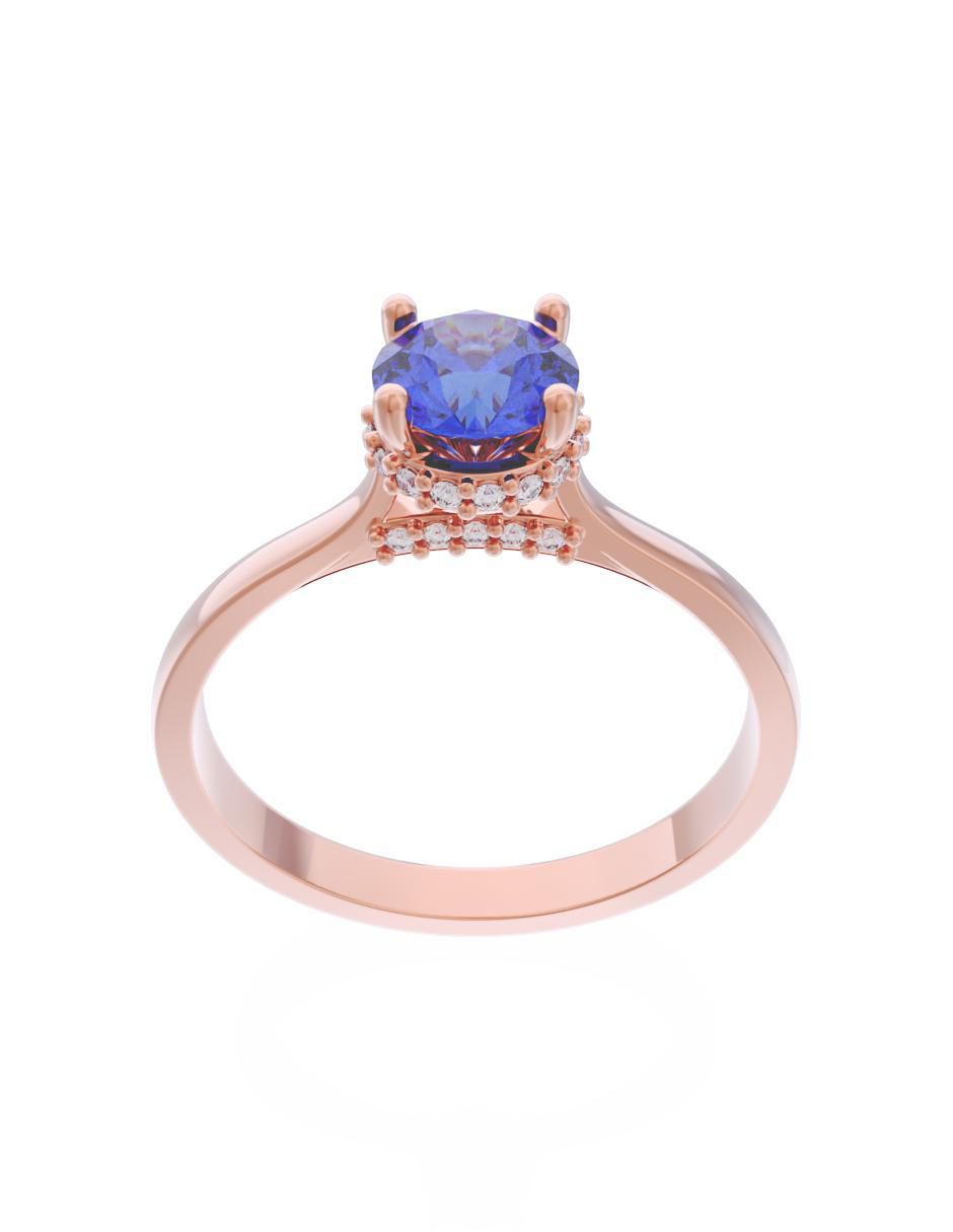 Anillo de compromiso de oro 10 k Eternidad 2