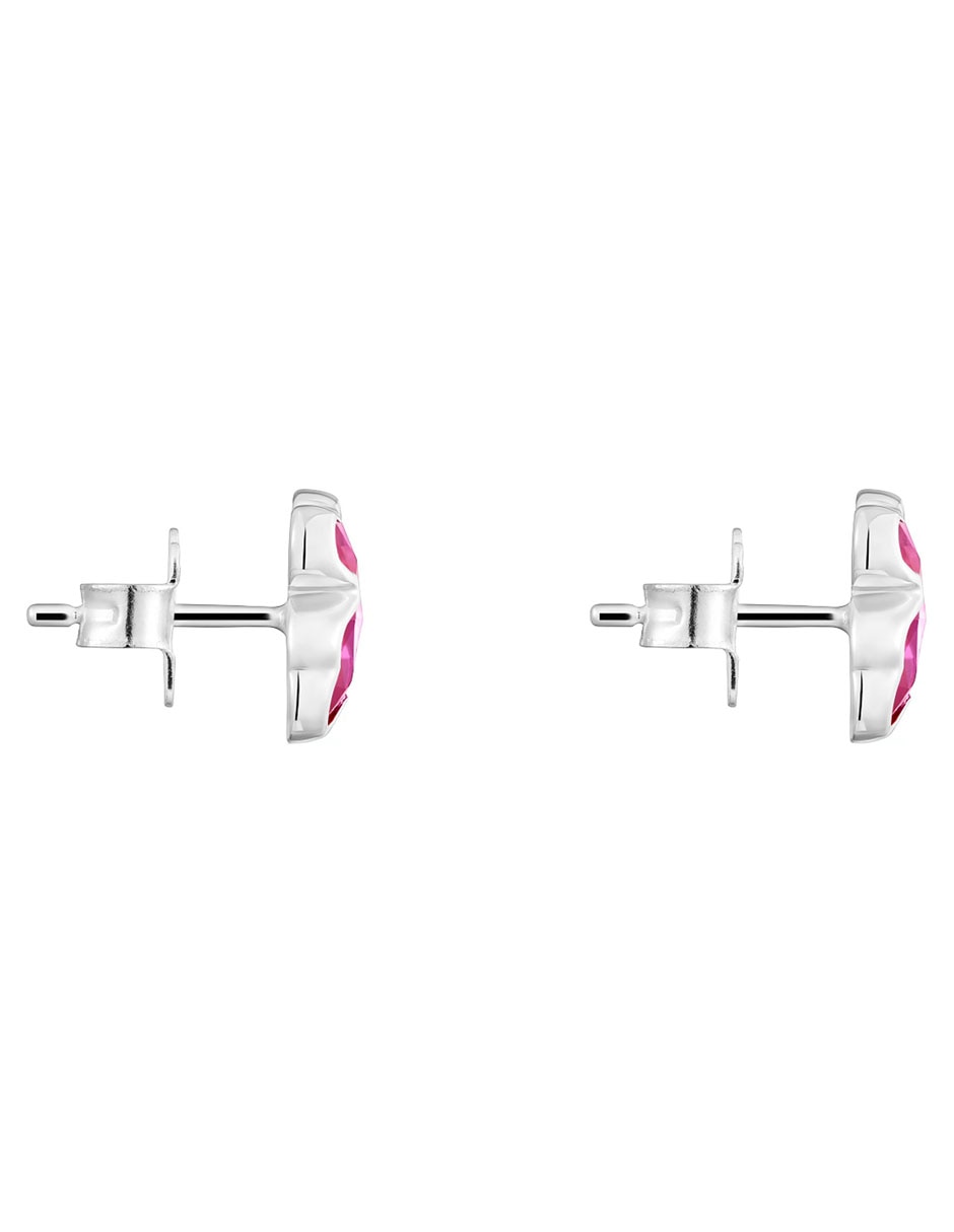 Broqueles de oso Icon Color Lgg de plata P925 con acabado brillante rubí 2