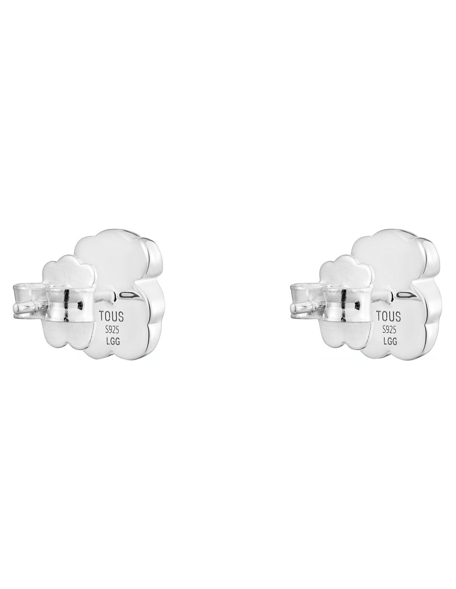 Broqueles de oso Icon Color Lgg de plata P925 con acabado brillante rubí 3
