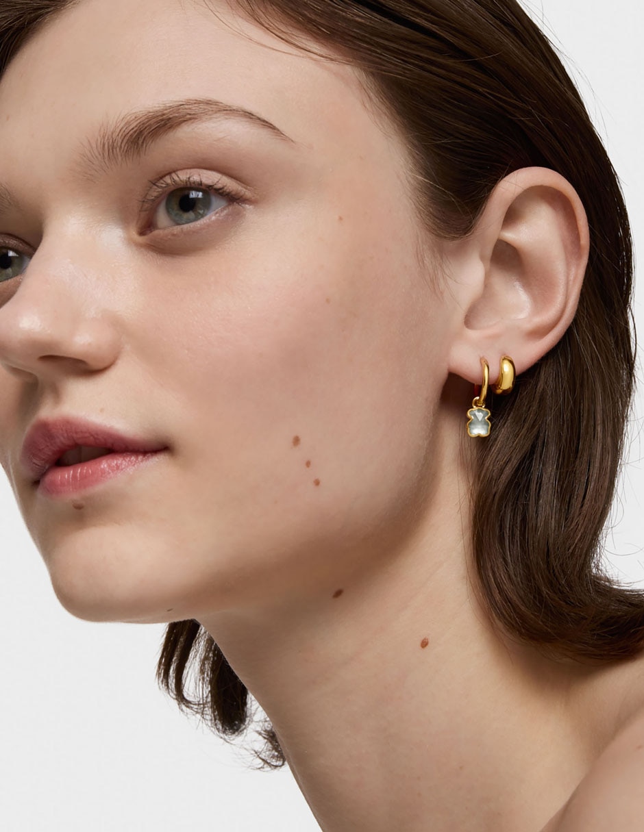 Aretes de oso Icon Color Lgg de plata P925 con acabado brillante espinela 5