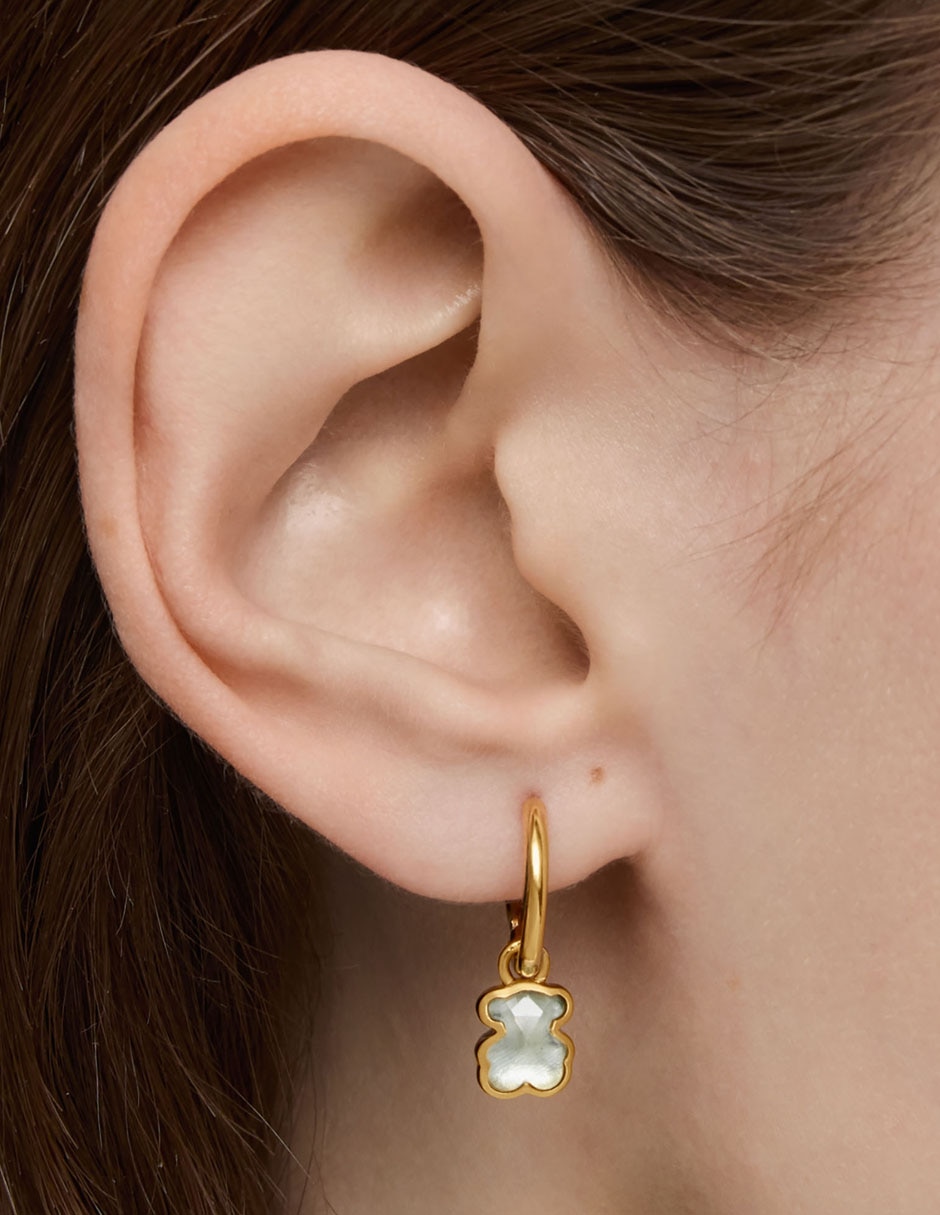 Aretes de oso Icon Color Lgg de plata P925 con acabado brillante espinela 6