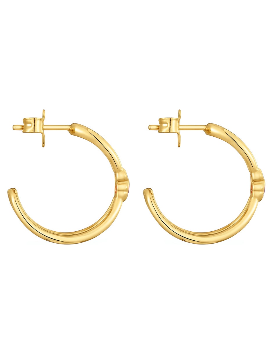 Aretes de oso Icon Color Lgg de plata P925 con acabado brillante rubí 2
