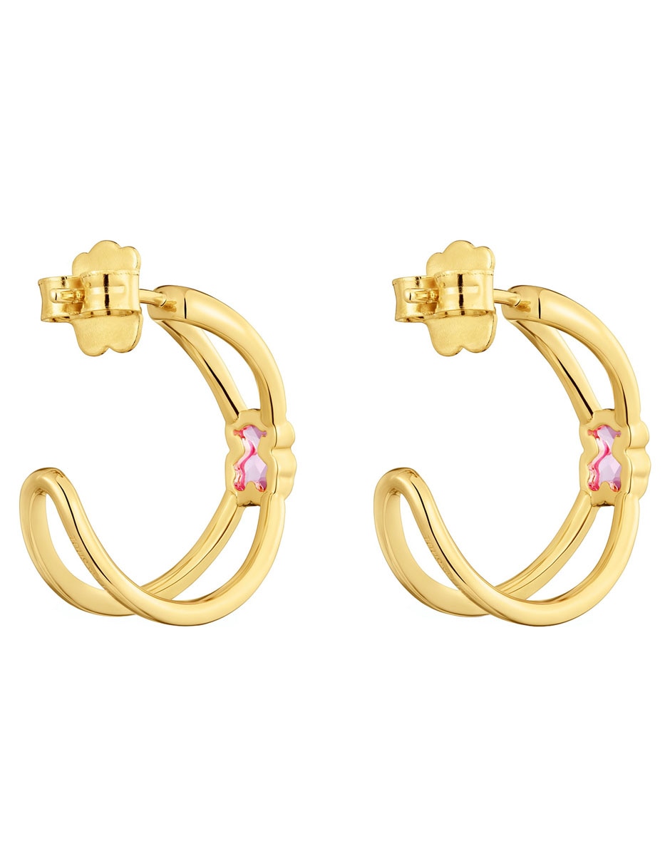 Aretes de oso Icon Color Lgg de plata P925 con acabado brillante rubí 3