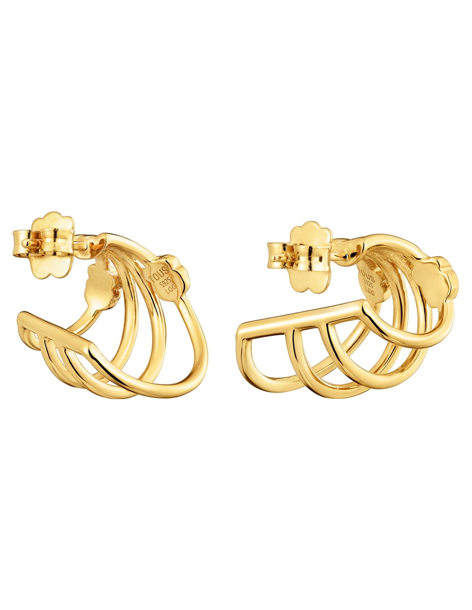 Aretes cortos de oso Icon Color Lgg de plata P925 con acabado brillante rubí y espinela 3