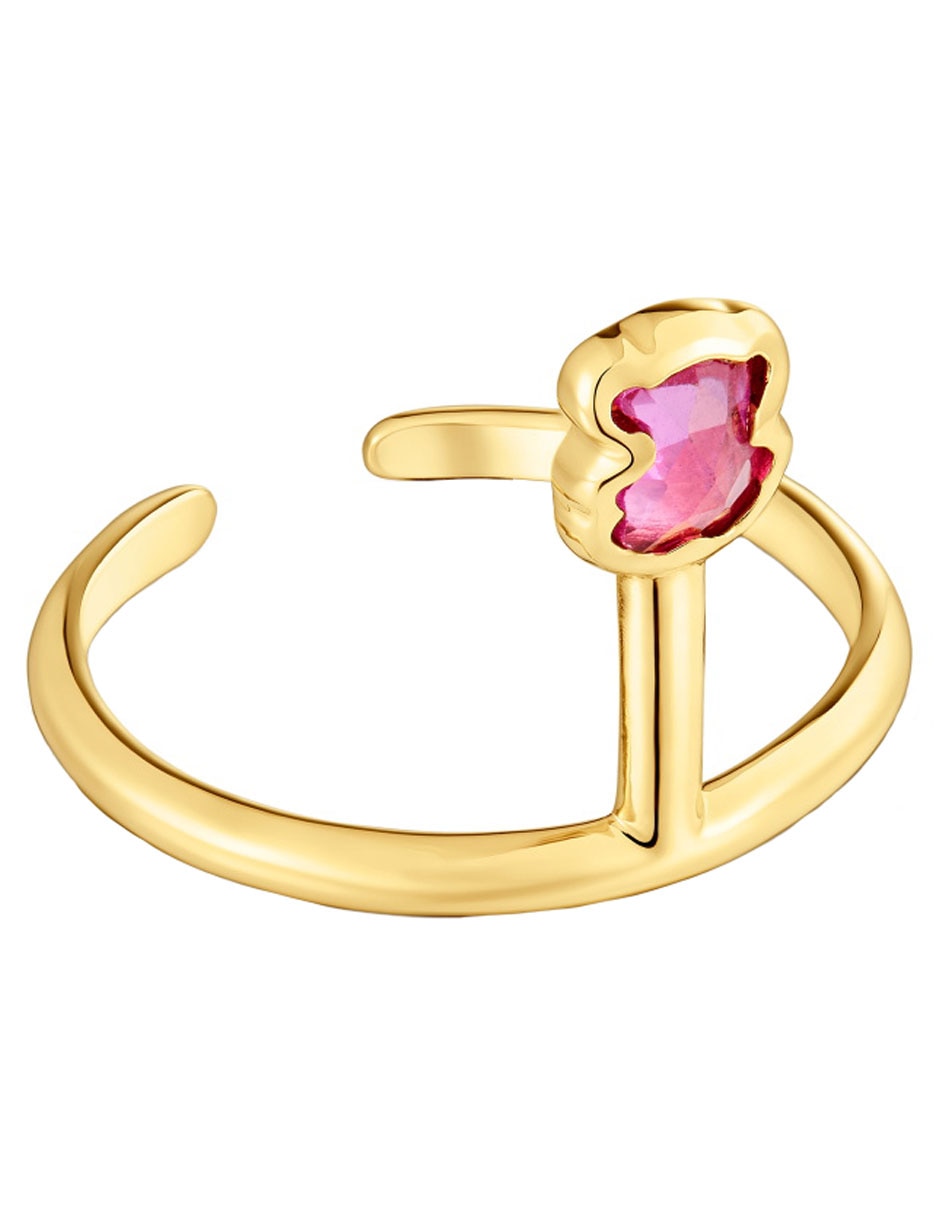 Anillo de oso Icon Color LGG P 925 de plata rubí brillante