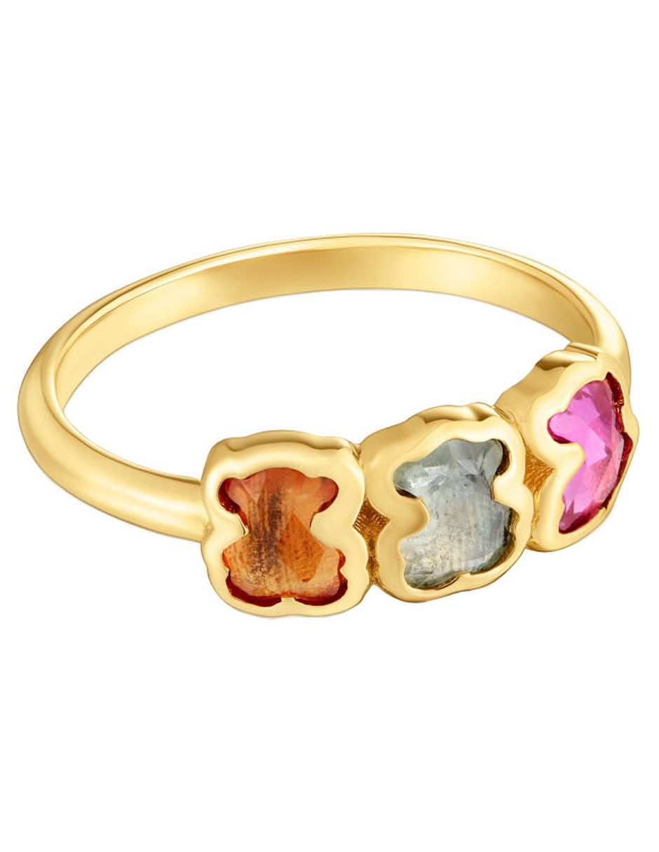 Anillo de oso Icon Color LGG P 925 de plata zafiro brillante