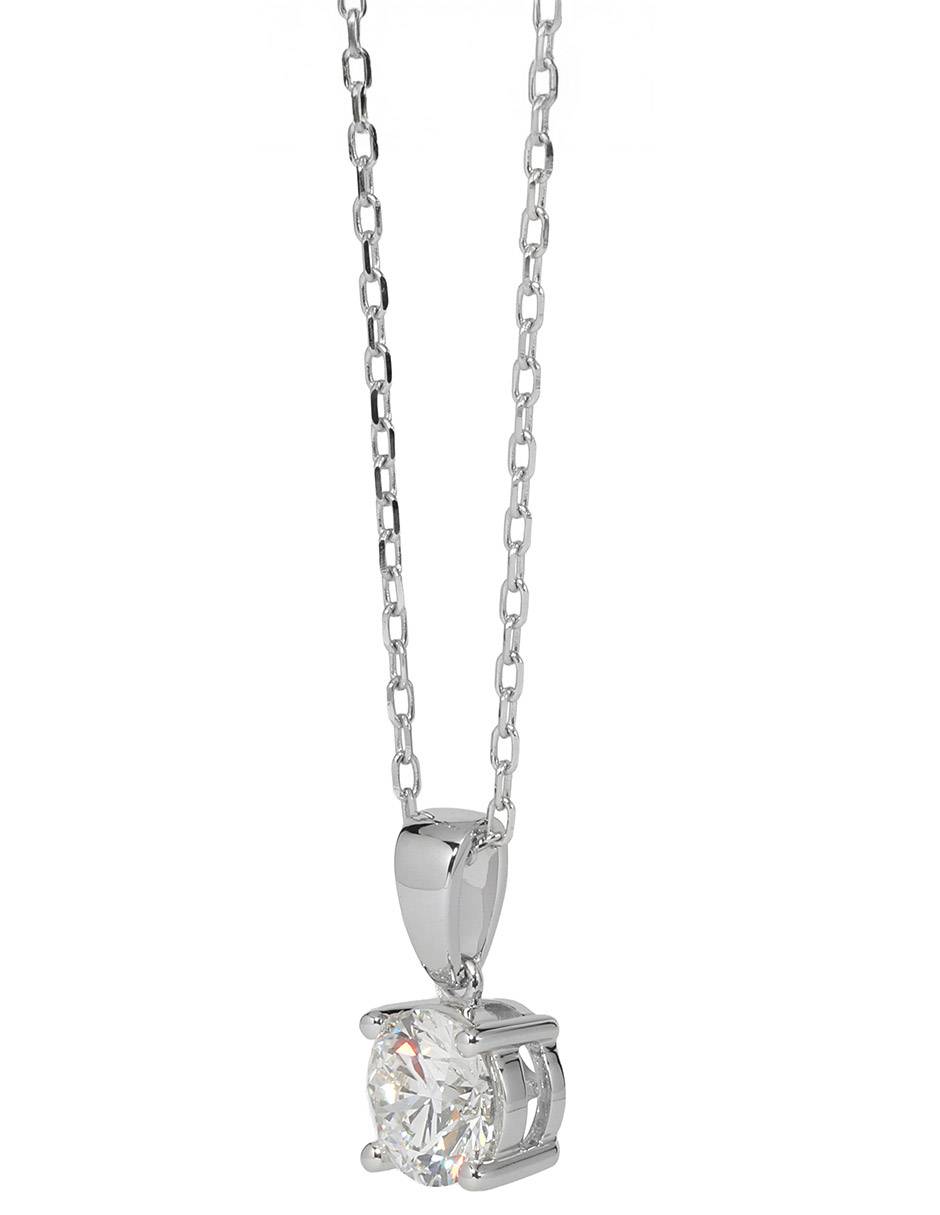 Collar con dije Essential de oro blanco 14 K 4