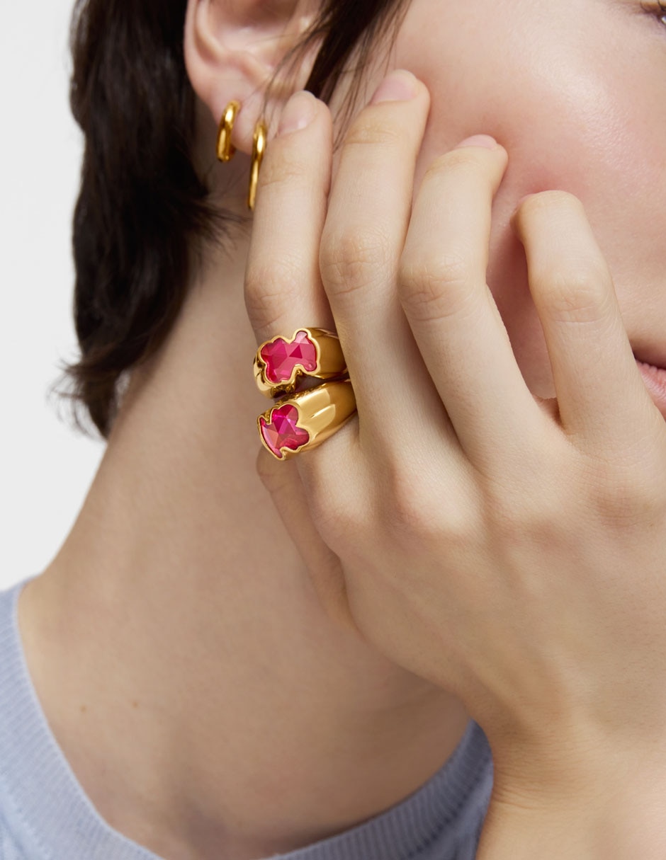 Anillo de oso Icon Color LGG P 925 de plata rubí brillante 5