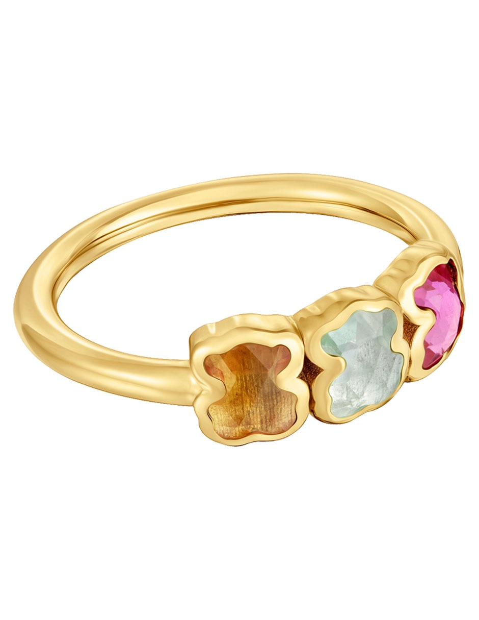 Anillo de oso Icon Color LGG P 925 de plata rubí y zafiro brillante Anillo de oso Icon Color LGG P 925 de plata rubí y zafiro brillante