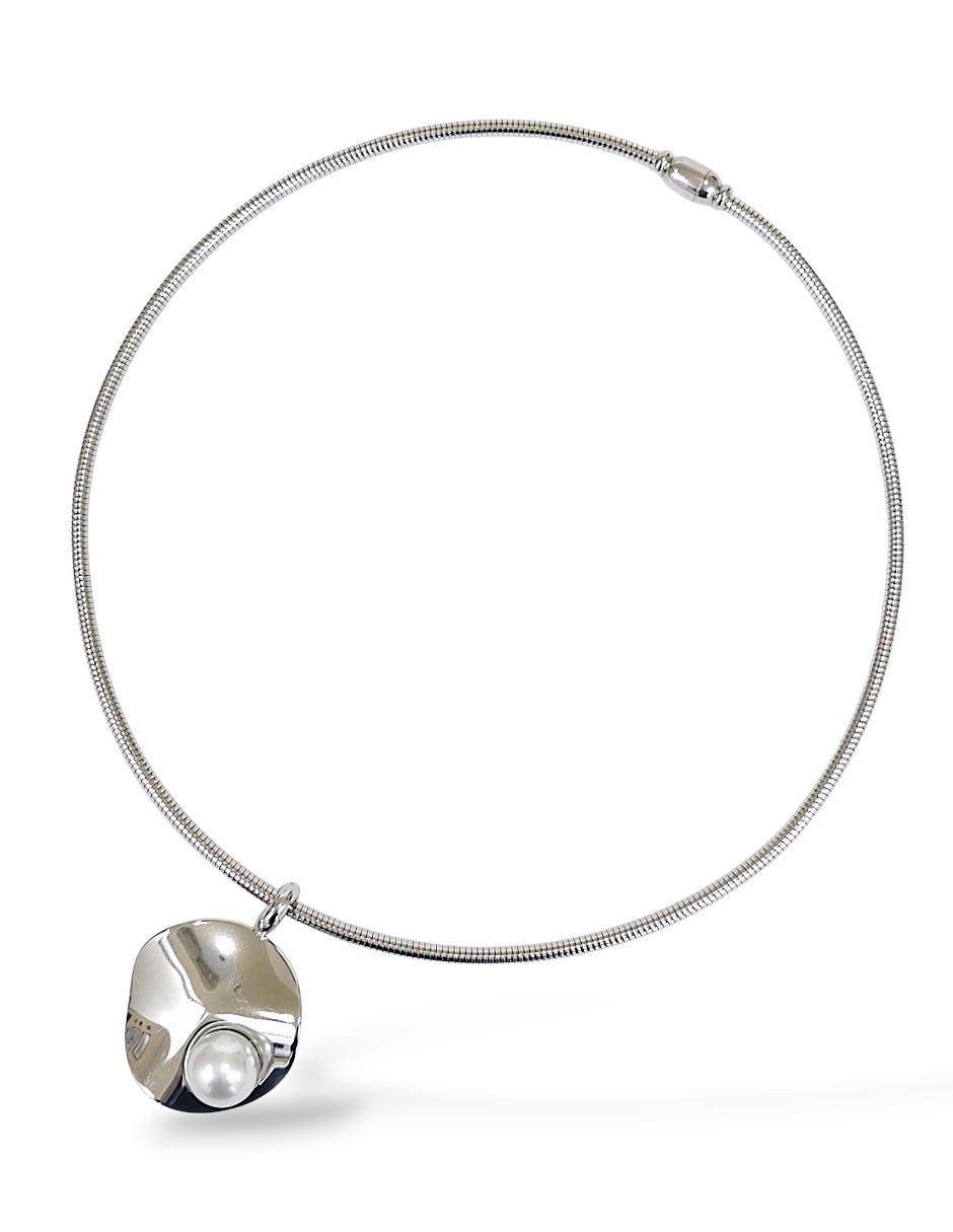 Collar, aretes, pulsera y anillo perla de cristal 2