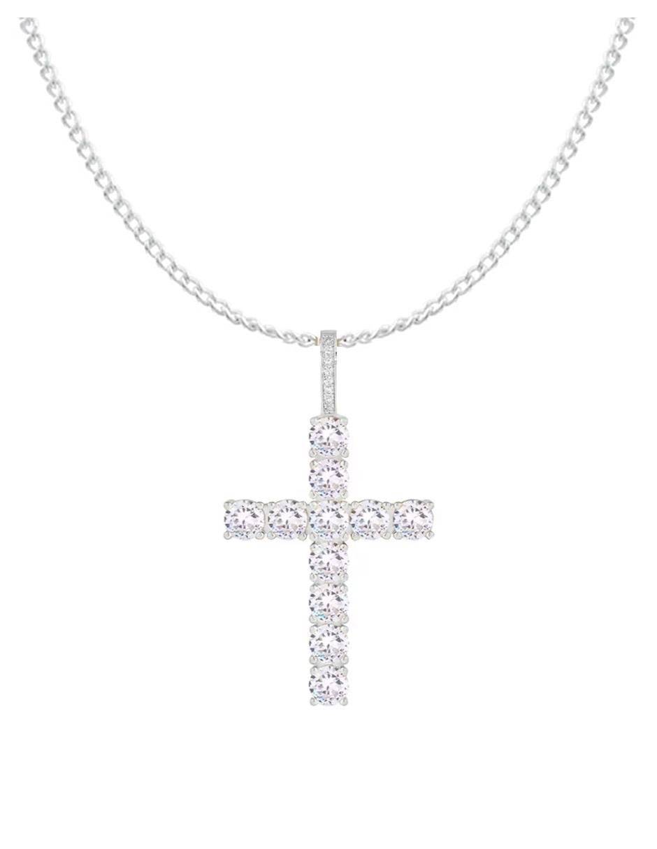 Collar con dije de cruz de plata P 925 Collar con dije de cruz de plata P 925