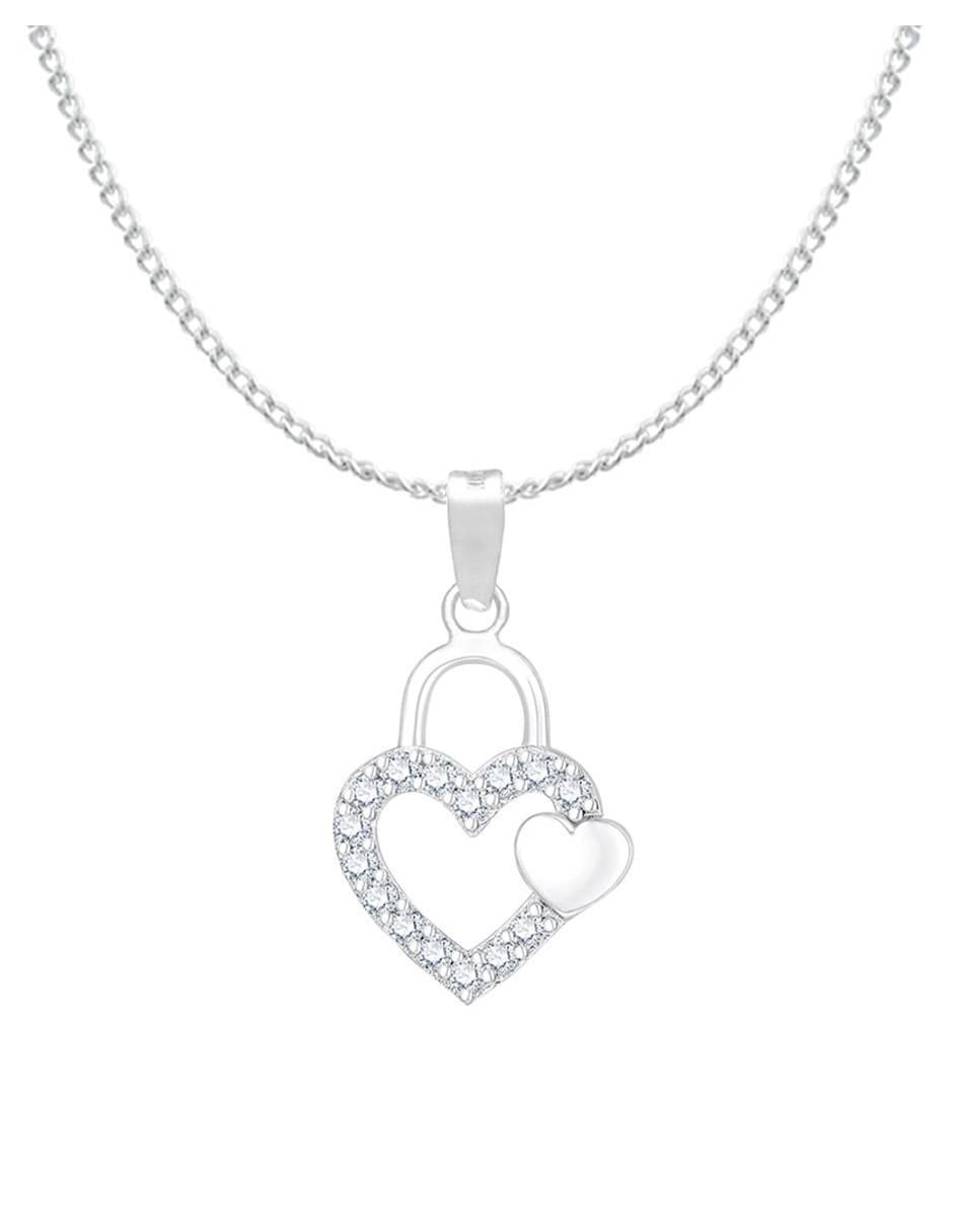 Collar con dije de corazón de plata P 925