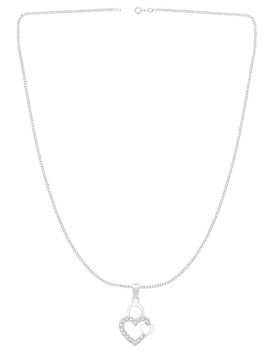 Collar con dije de corazón de plata P 925 2