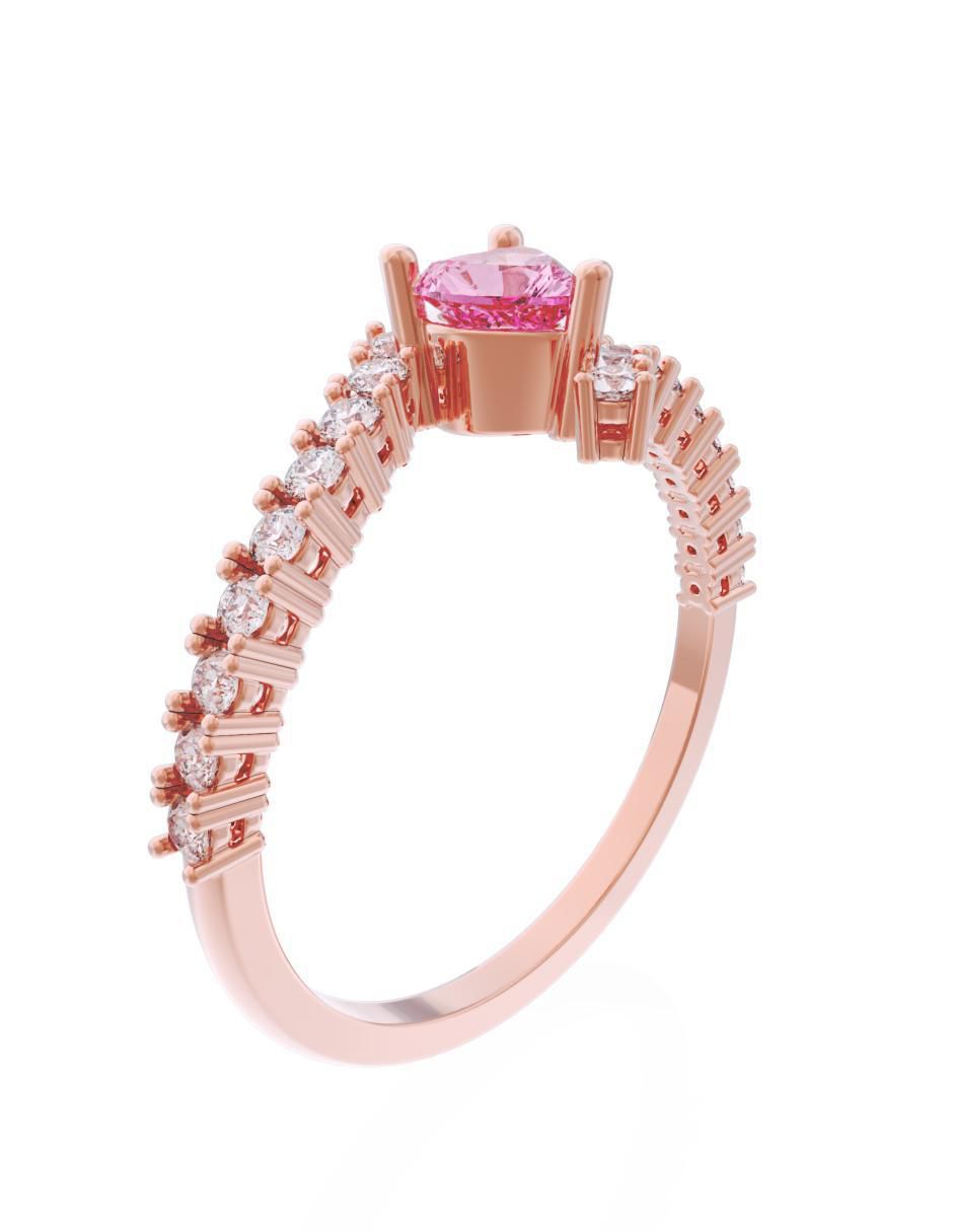 Anillo de compromiso de oro 10 k Eternidad 3