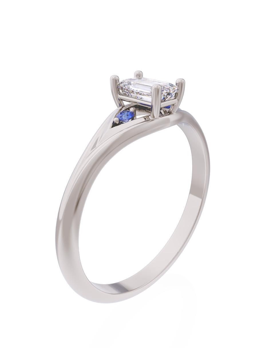 Anillo de compromiso de oro 10 k Eternidad 3