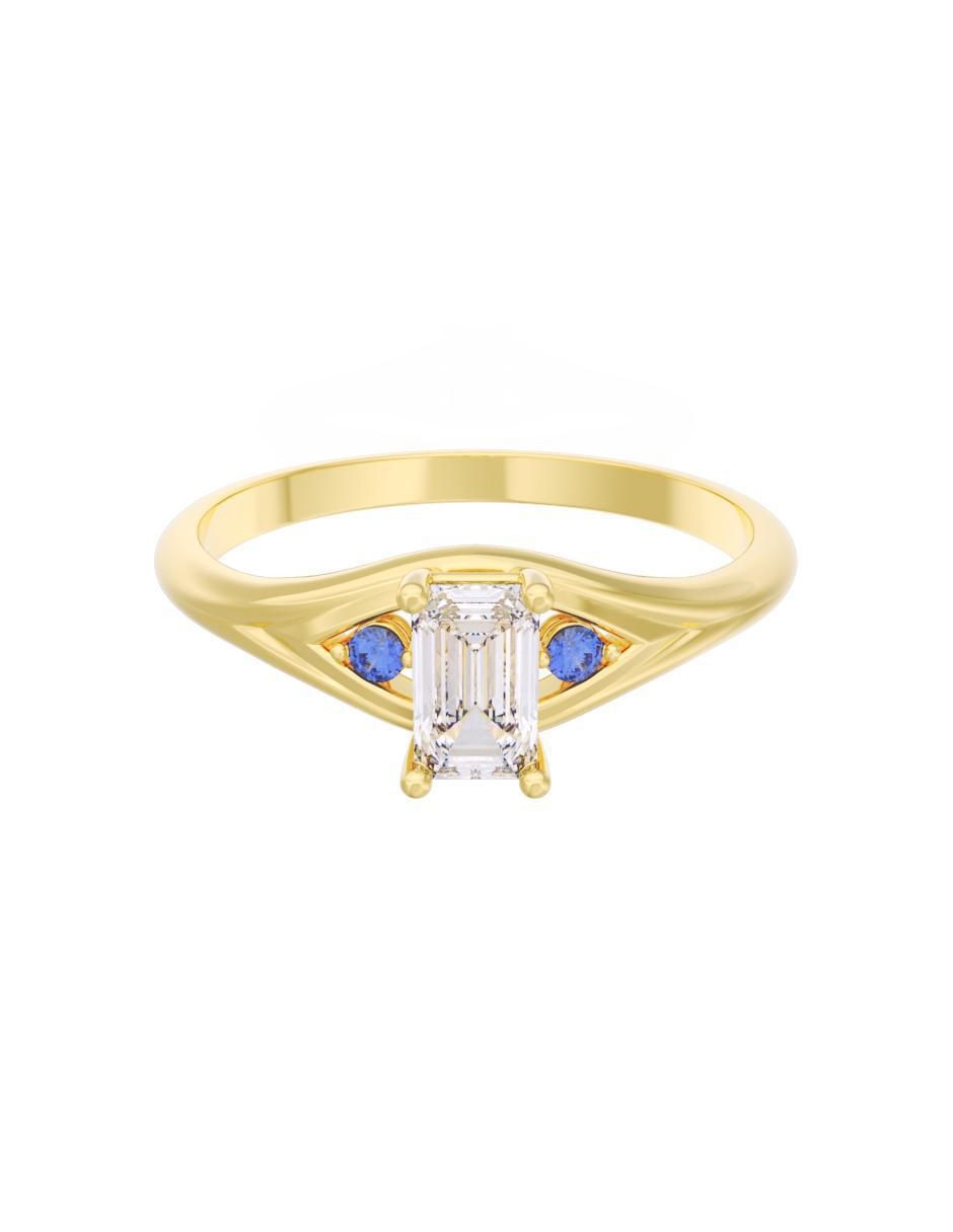 Anillo de compromiso de oro 10 k Eternidad