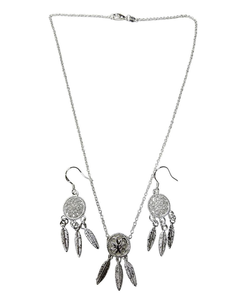 Aretes y collar Atrapasueños de plata P 925 2