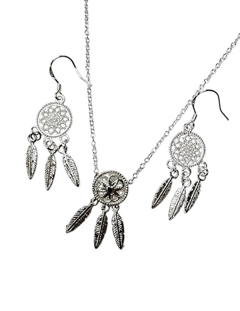 Aretes y collar Atrapasueños de plata P 925 5