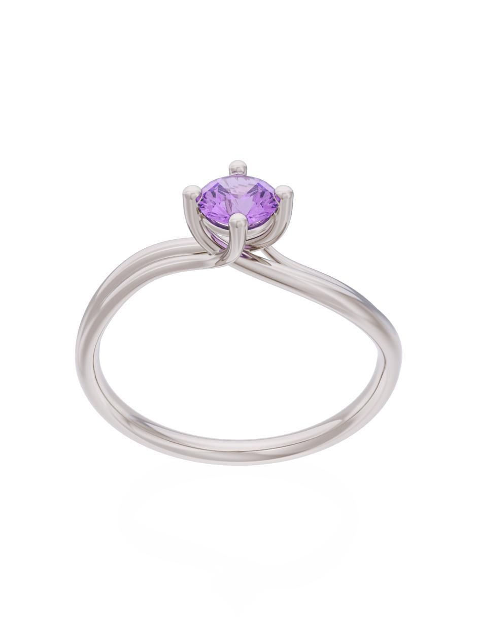 Anillo de compromiso de oro 10 k Eternidad 2