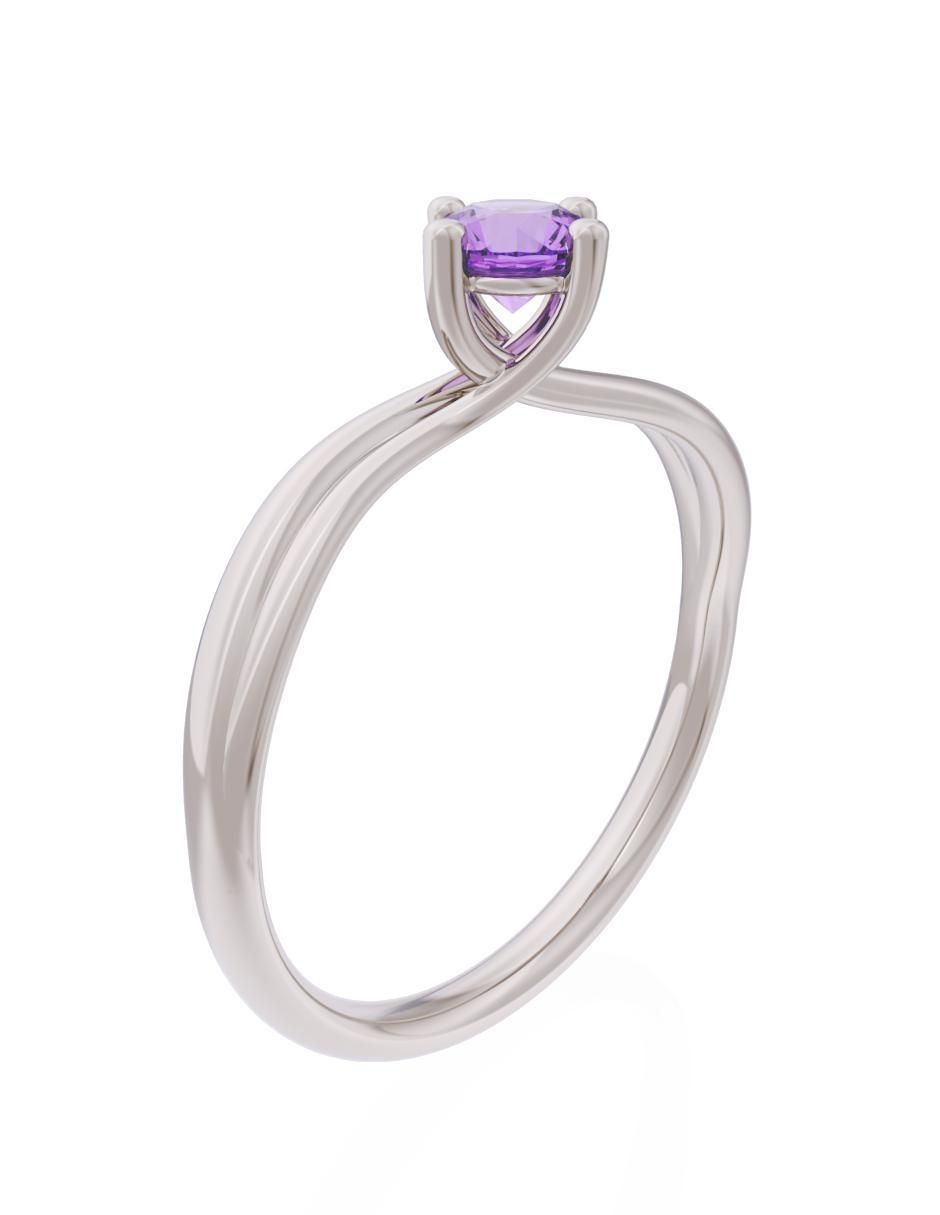Anillo de compromiso de oro 10 k Eternidad 3