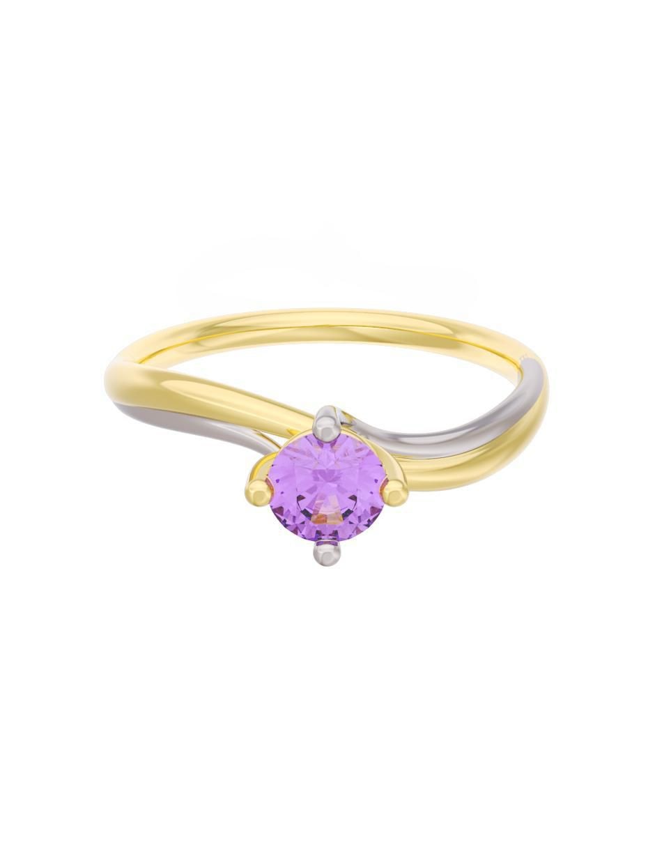 Anillo de compromiso de oro 10 k Eternidad