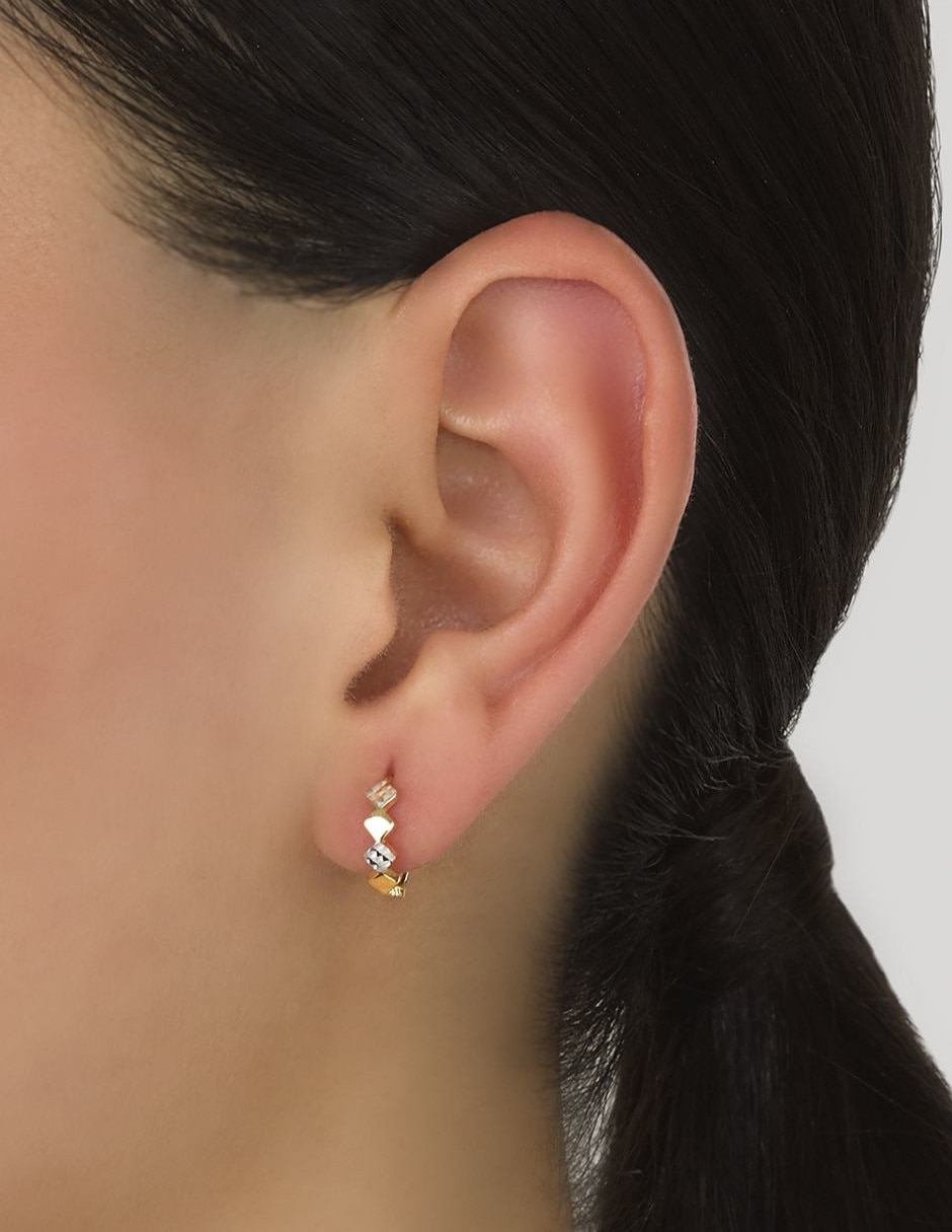 Aretes huggies de oro 14 K 3