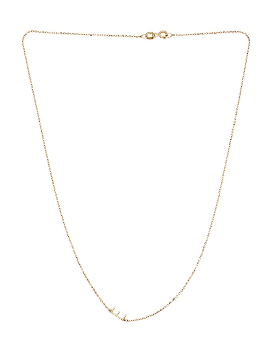 Cadena de letra e de oro amarillo 14 K 2