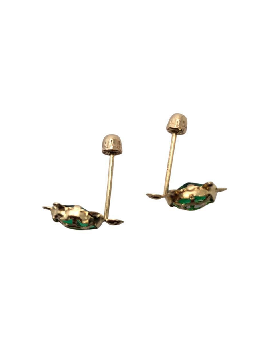 Broqueles de tortuga de oro 10 K con acabado pavé zirconia 3
