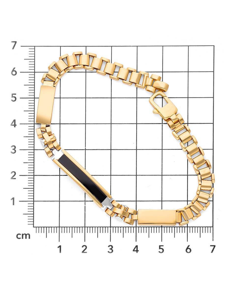 Esclava de oro con ónix 14 k 3