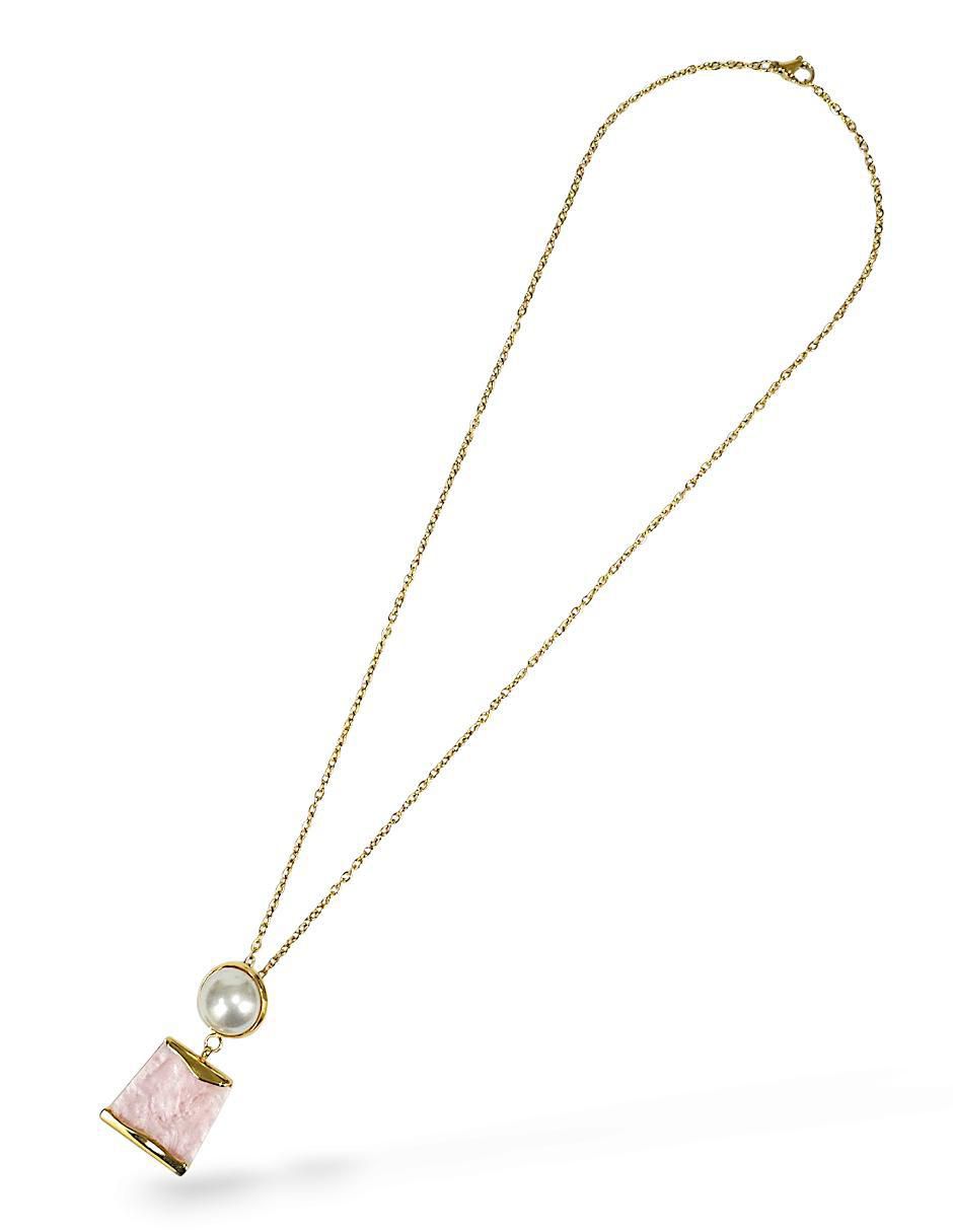 Collar, pulsera y anillo perla de cristal 2