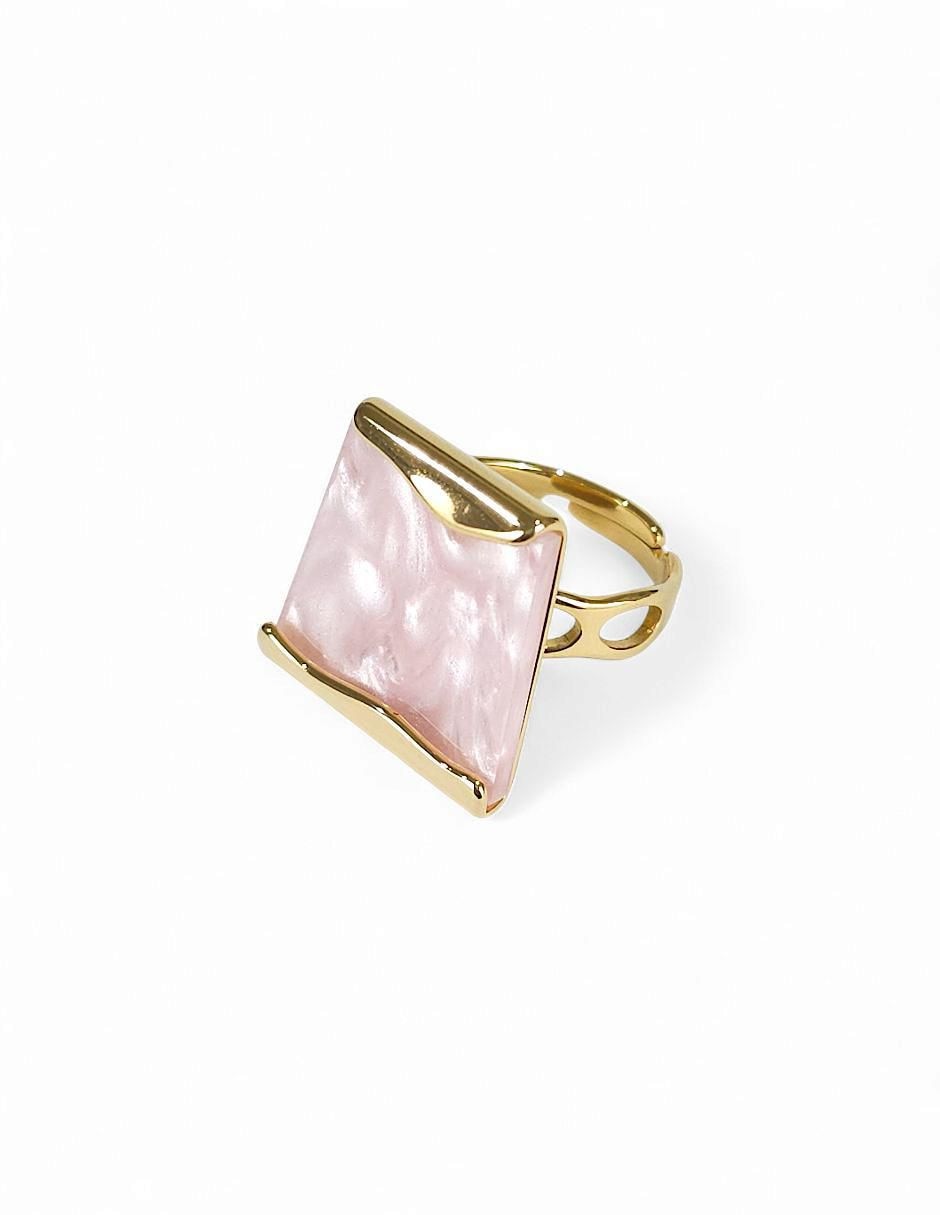Collar, pulsera y anillo perla de cristal 7