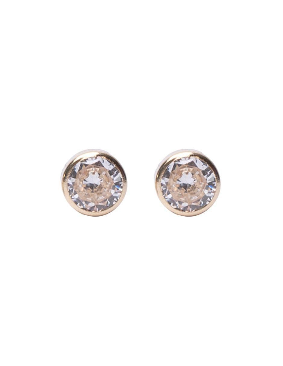 Broqueles de oro 14 k con acabado pavé zirconia