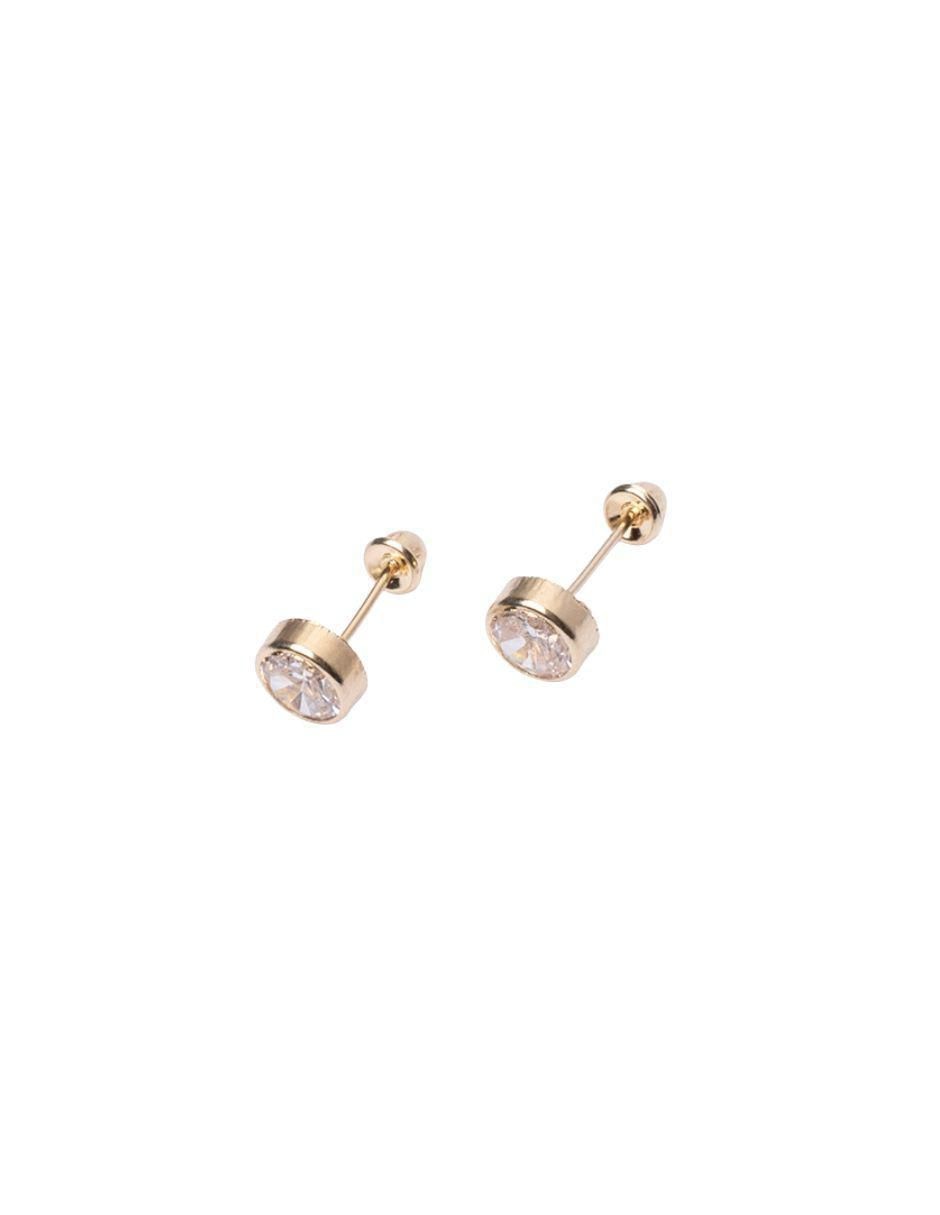 Broqueles de oro 14 k con acabado pavé zirconia 2