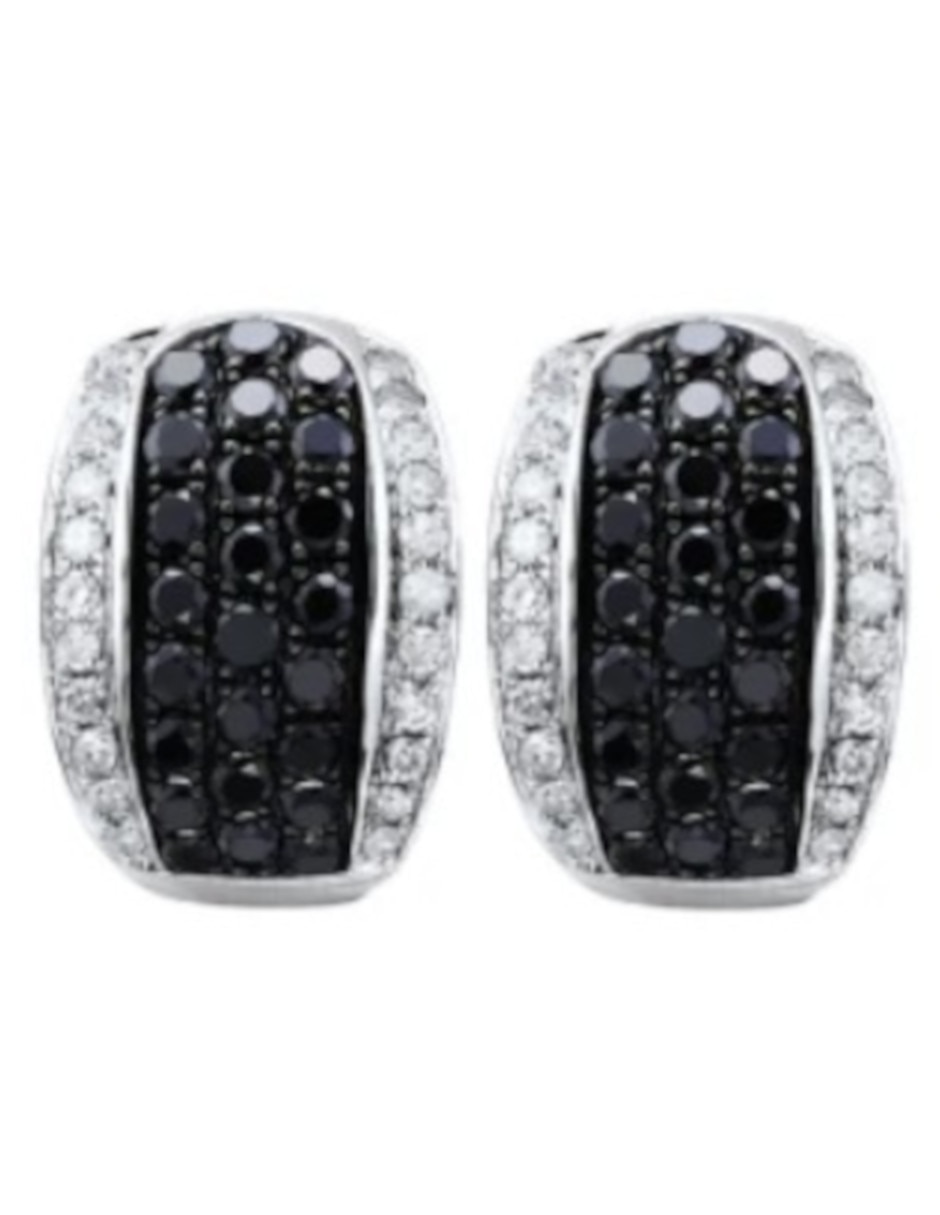 Aretes huggies de oro blanco 14 k con acabado pulido diamante Aretes huggies de oro blanco 14 k con acabado pulido diamante