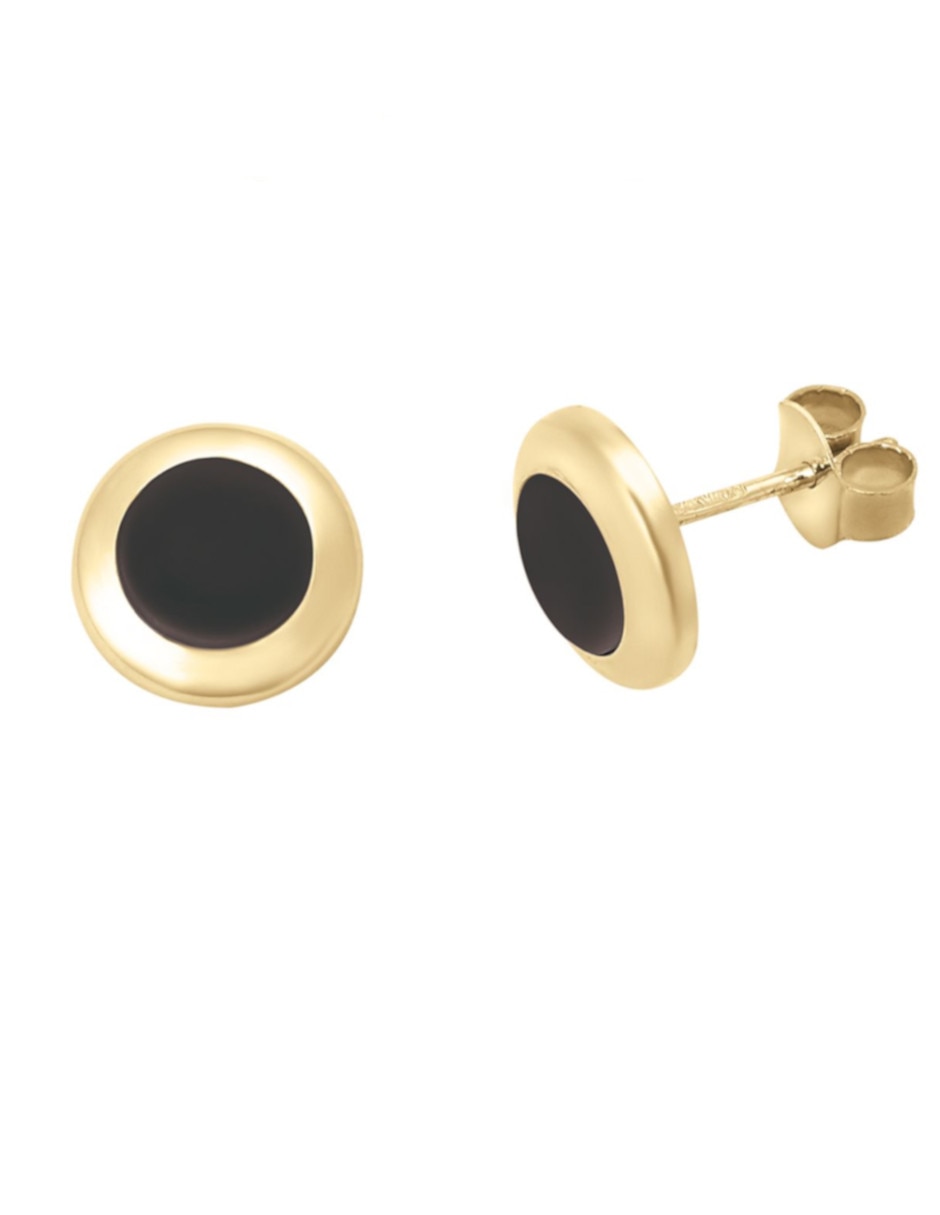 Broqueles de oro amarillo 14 k con acabado pulido 2