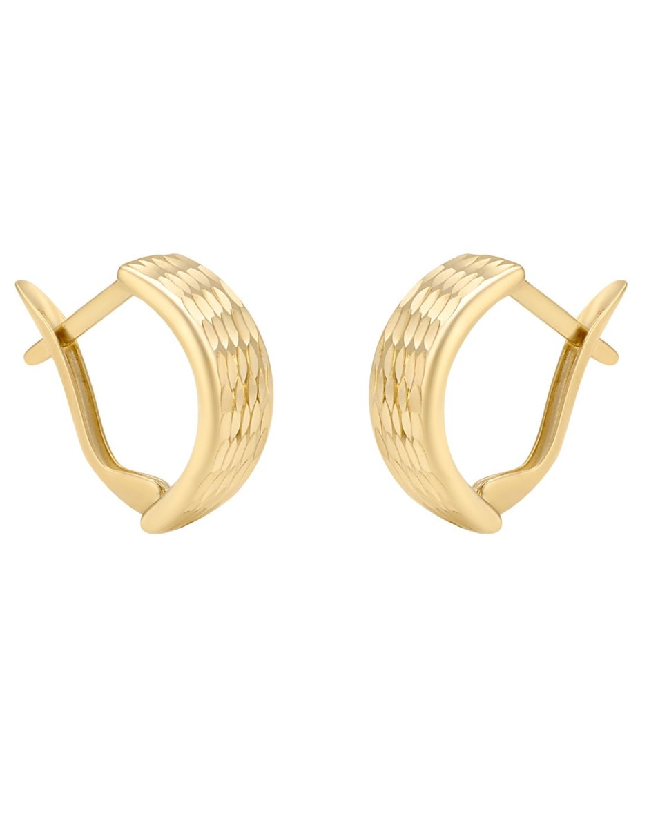 Aretes huggies de oro amarillo 14 k con acabado pulido Aretes huggies de oro amarillo 14 k con acabado pulido