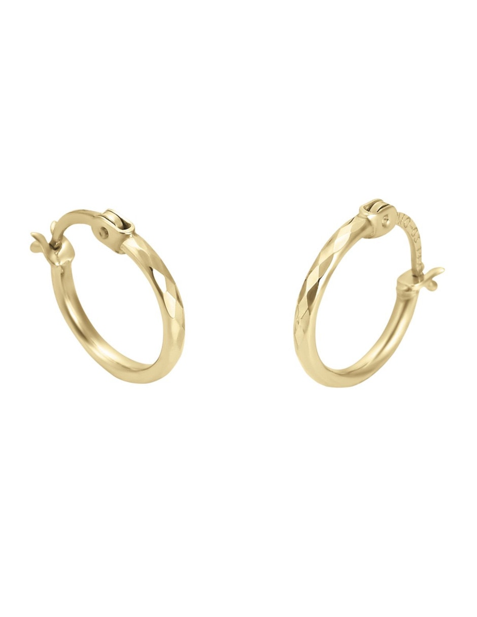 Arracadas de oro amarillo 14 k con acabado pulido