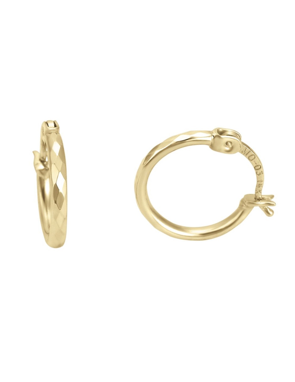Arracadas de oro amarillo 14 k con acabado pulido 2