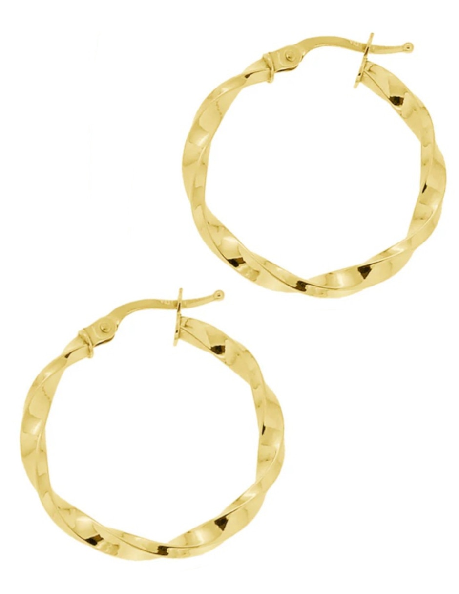 Arracadas de oro amarillo 14 k con acabado pulido
