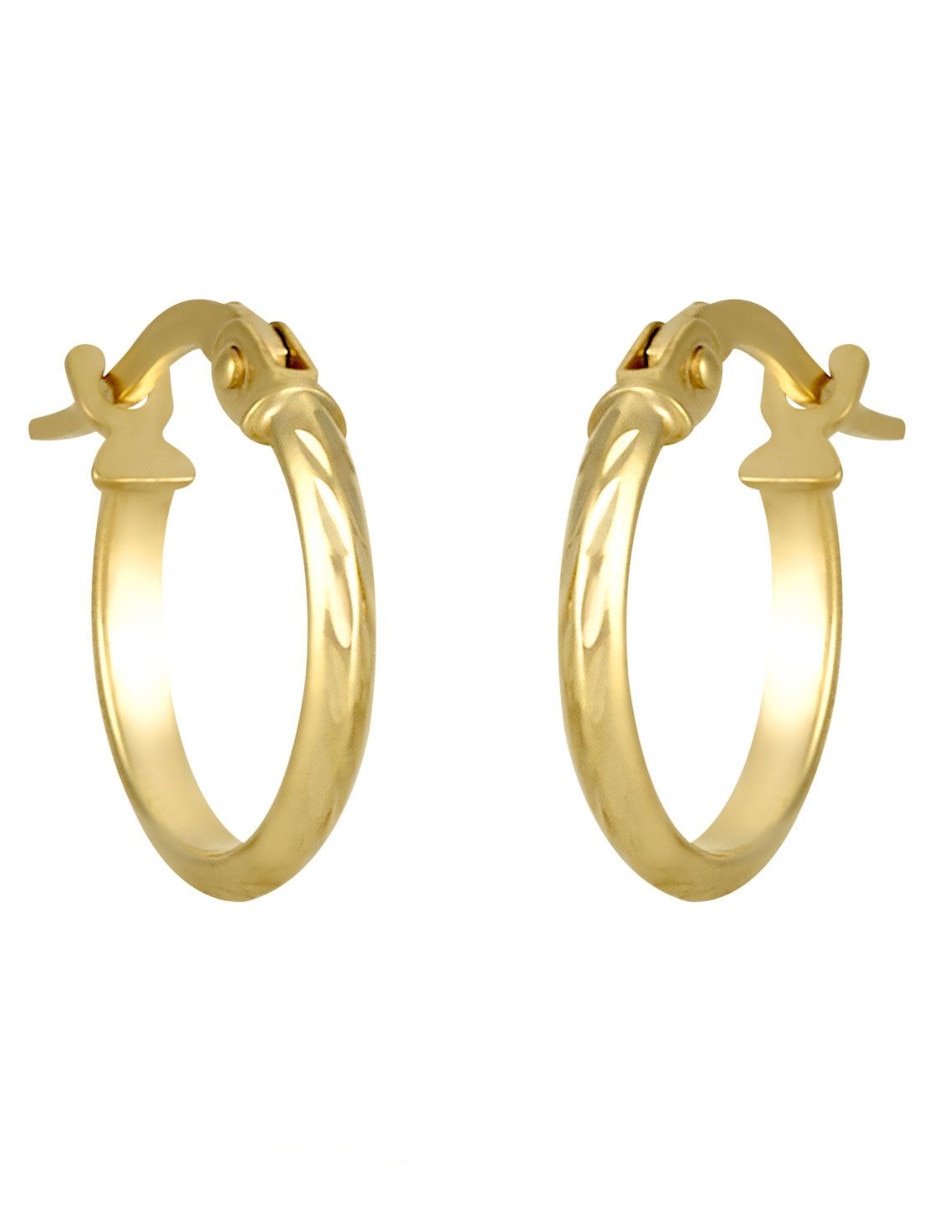 Arracadas de oro amarillo 14 k con acabado pulido