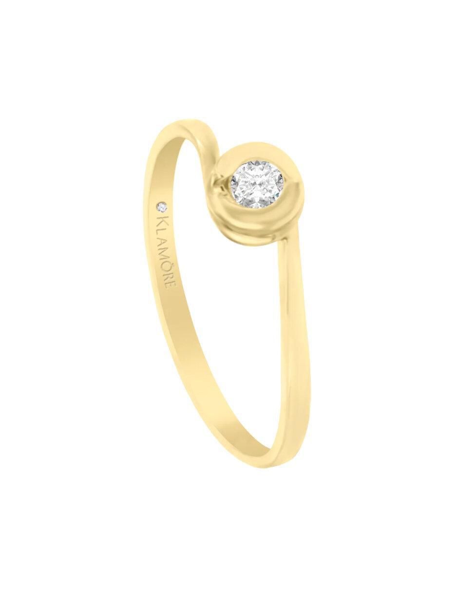 Anillo de compromiso "de" oro 14 k klamore nuvole diamante